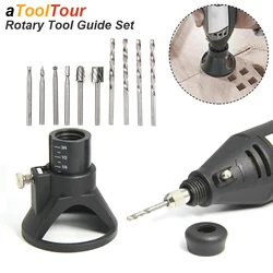 Rotary Router Milling Cutter Guide Attachment Twist Drill Bit Wood Carving Tool Kit Dedicated Locator Woodwork Tool for Dremel