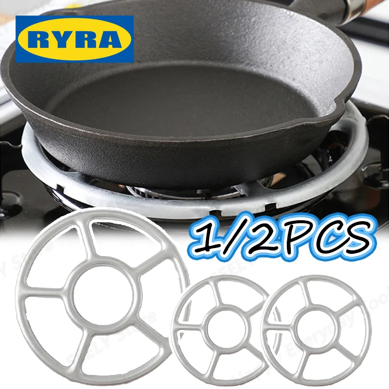 ガス炊飯器サポートラックホルダー、キャンプアイアンストーブリング、ヒートディフューザー、ブラックパン、コーヒーモカポットリデューサー、キッチン用品、1個