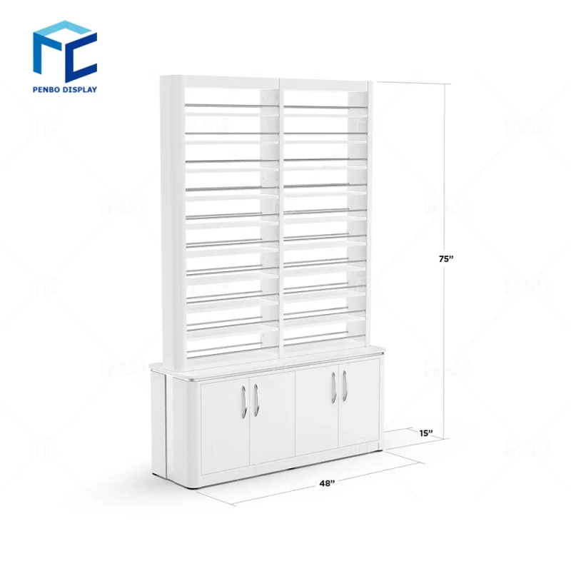 2025customized.Retail Cosmetics Display Showcase And Makeup Store Shelving With Led Lights Beauty Salon Products Display Cabinet