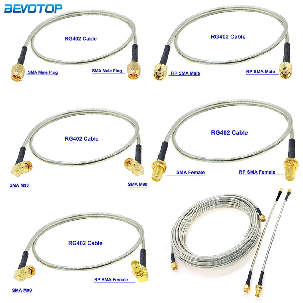 

1Pcs RG402 SMA Male to SMA Male/Female Connector Semi-Flexible Silver RG402 50ohm RF Coaxial Pigtail High Frequency Test Cable