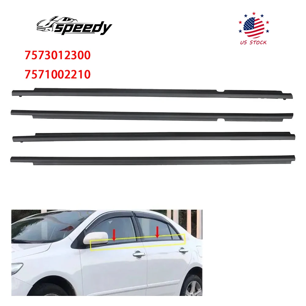 

7573012300 7571002210 Window Weatherstrip Rear Door Moulding Trim Seal Belt Sealing Strips For Toyota Corolla 2009-2012