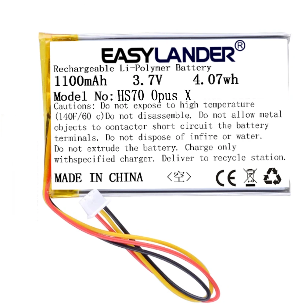 3.7 فولت 1100 مللي أمبير بطارية ليثيوم بوليمر قابلة للشحن لاستبدال سماعة الرأس اللاسلكية Corsair HS70 Opus X