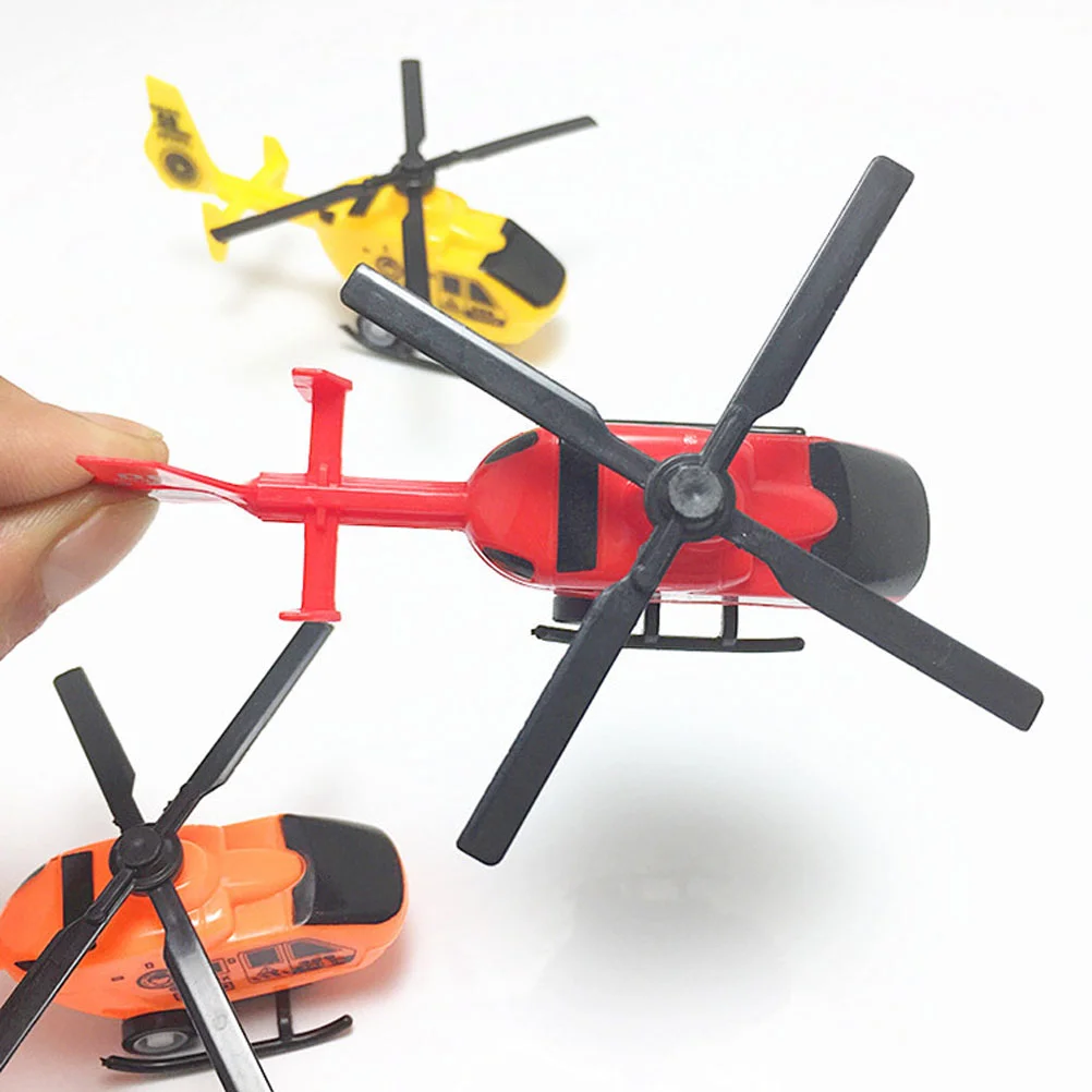 6pcs Simulation Mini Pullback Helicopter Toy Decoration Pull Back Aircraft Models Airplane Models Planes Toys Plastic Inertia To