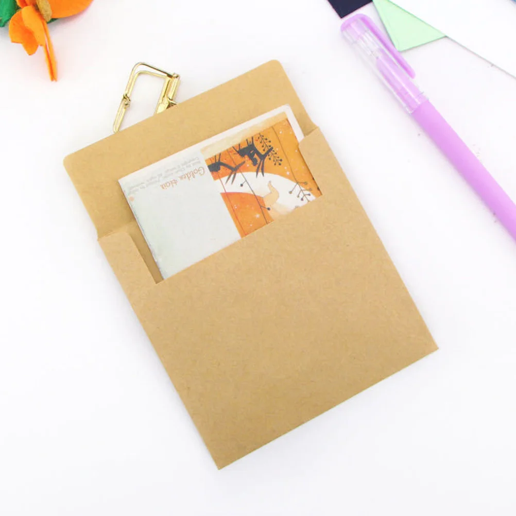 

100pcs Kraft Paper Blank Secure For Greeting Invitation Cards Cash Keys Coin Gift Blessing Business Letters Square 10X10Cm