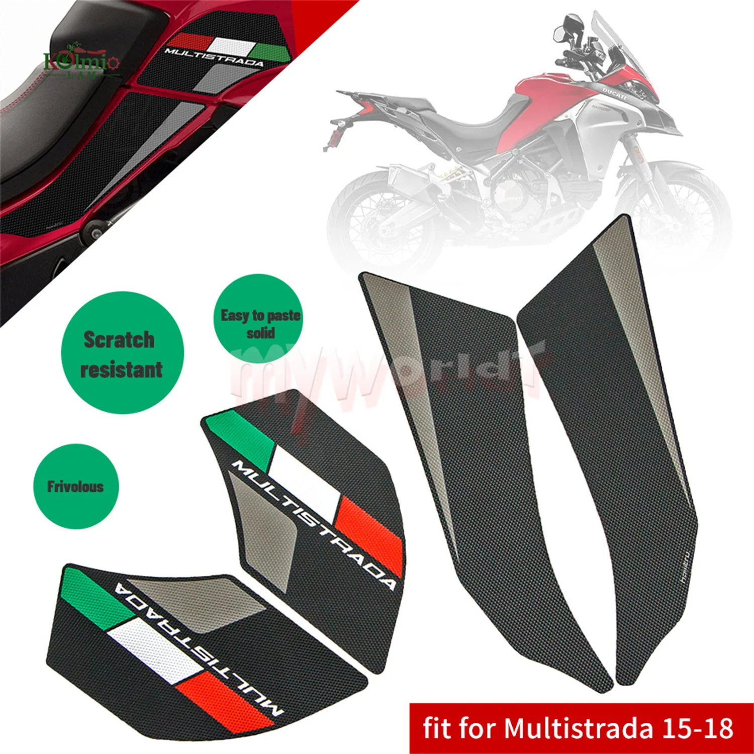 

Fit for Ducati Multistrada 950 950S 2015 - 2018 Motorcycle Side Knee Traction Decal Sticker Anti Slip Fuel Tank Pad 2016 2017