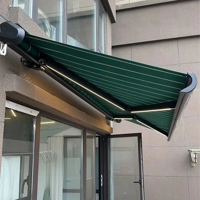 

Aluminum Frame Cassette Led Light Sunshading Motorized Retractable Awnings Waterproof Balcony Canopy Patio Awning