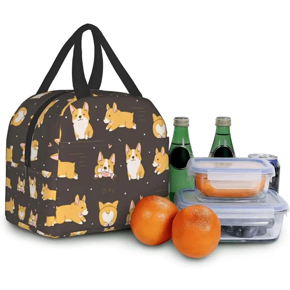 Borsa per il pranzo Kawaii Corgi Borsa termica per il pranzo Borsa termica per il pranzo Borse per il pranzo termiche per le donne Picnic