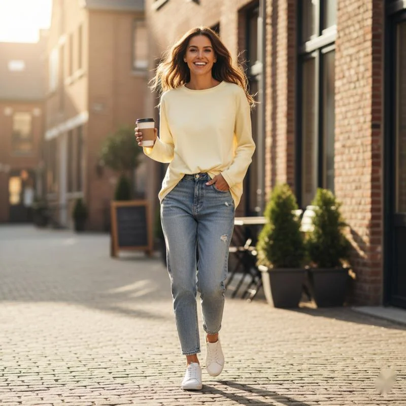 

Soft Long Sleeve O Neck T Shirt For Women Oversized Fit Lightweight Fabric Relaxed Silhouette Ideal Spring Autumn Daily Styling