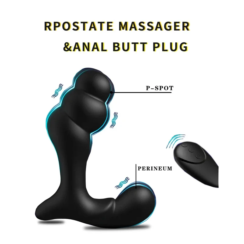 Vibrating Prostate Massager Training Butt Plug With 12 Vibration Modes G-Spot Vibrator Anal Beads Sexual Stimulation Device