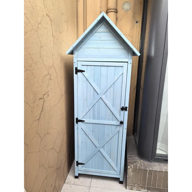 Outdoor Waterproof Wooden Lockers Garden Furniture Garden Tool Shed Decorative Storage and Gardening Tools Which Can Be Locked