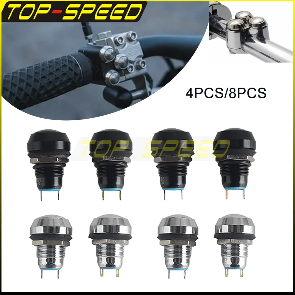 زر كرة مستديرة عام لقضيب مقبض الدراجة النارية ، زر ضغط بار ، مصابيح عامة ، مصباح خطر ، ضباب ، 12 * #1