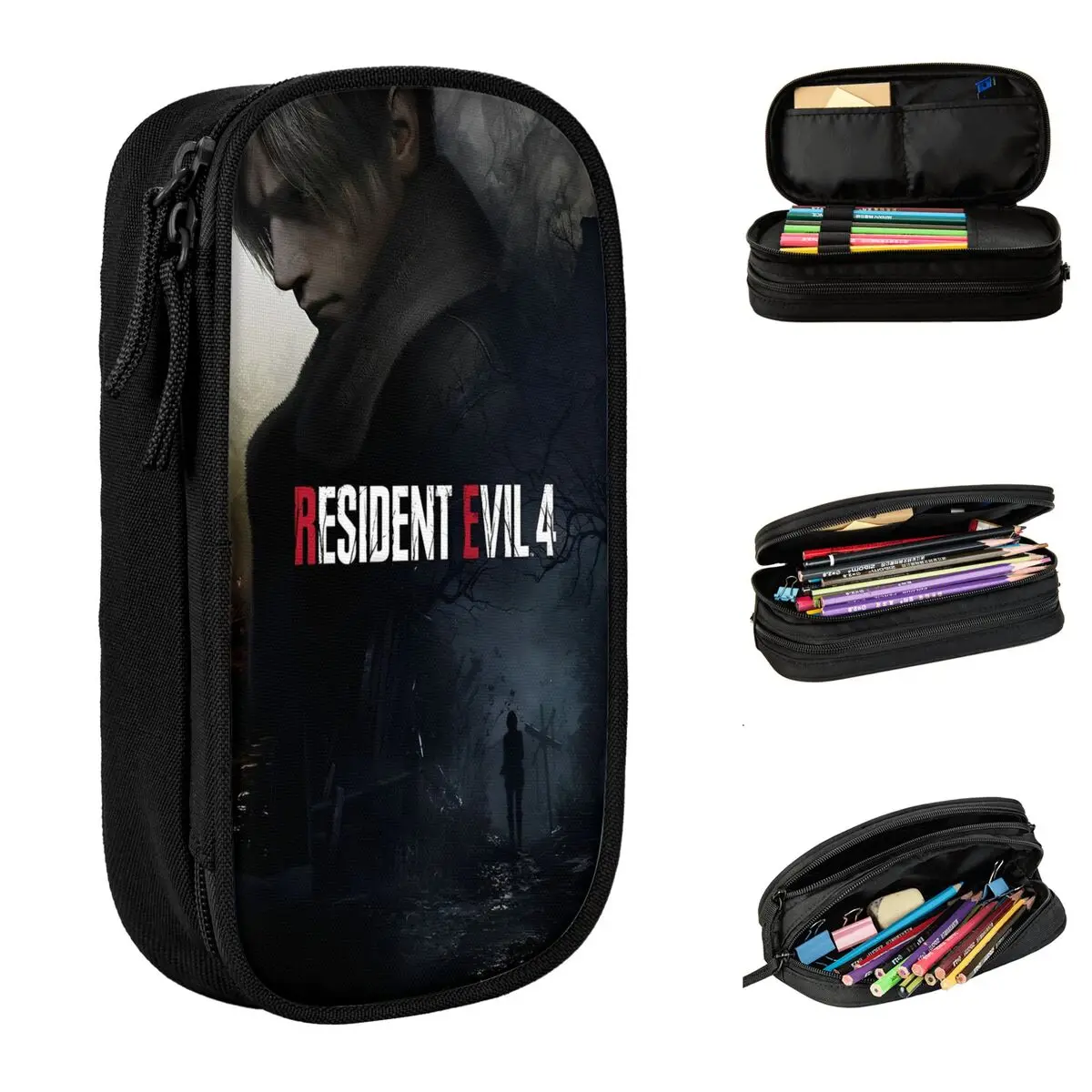 Resident Leon Eviled Pencil Cases New Game Umbrella Pen Box Bag Girl Boy Large Storage Students School Gift Pencilcases