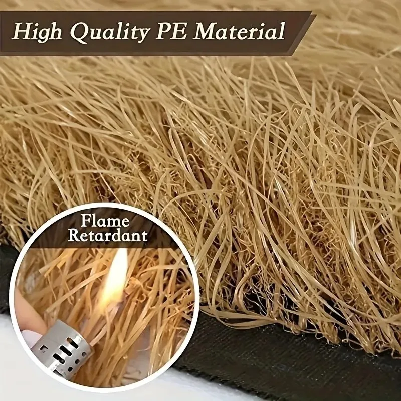 artificial thatch roof rolls,fireproof synthetic straw for garden decoration,tiki bar fence courtyard blind thatch hunting cover