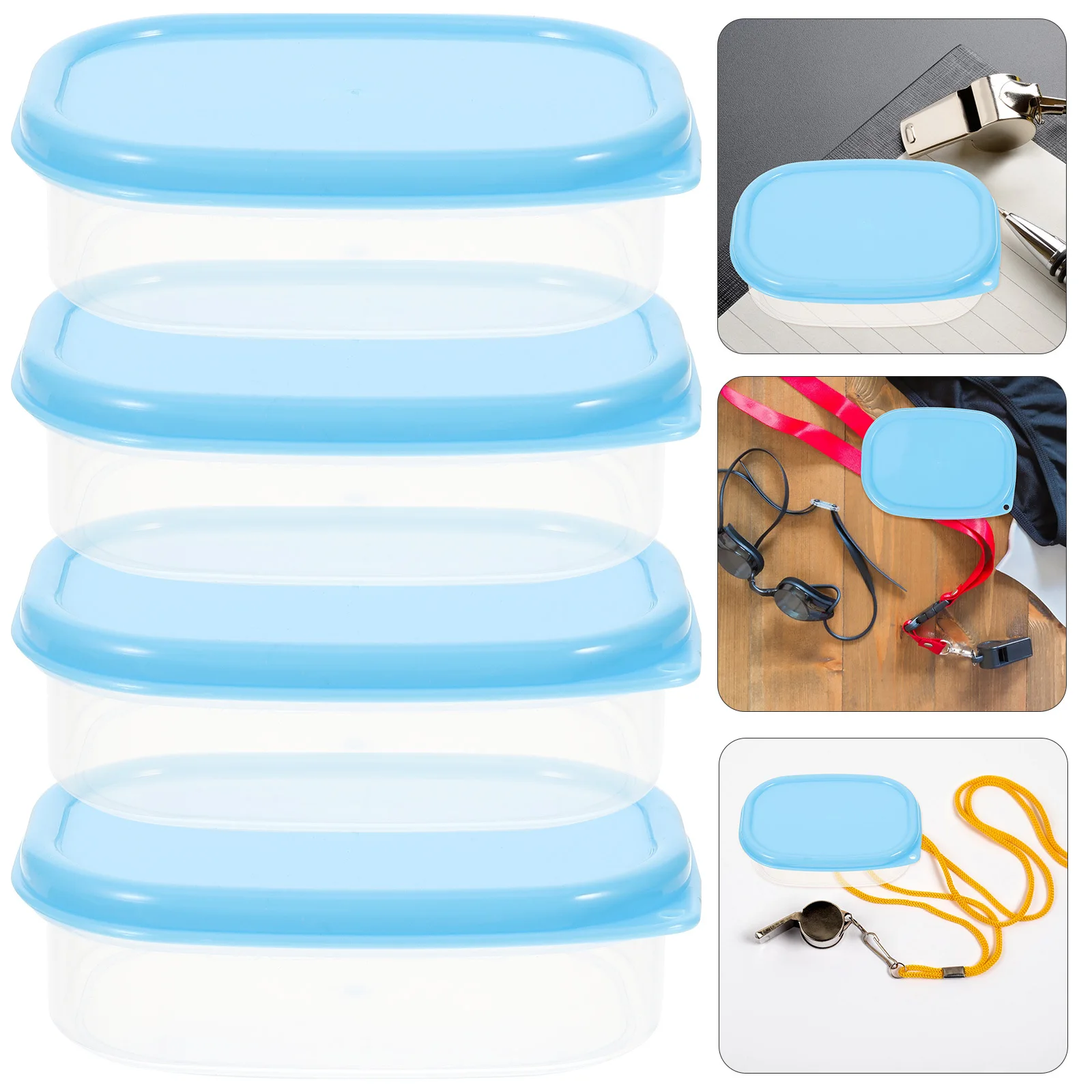 

4pcs Small Whistle Case Outdoor Sports Whistle Carrying Box Lightweight Portable Protection Container For Jewelry Earrings