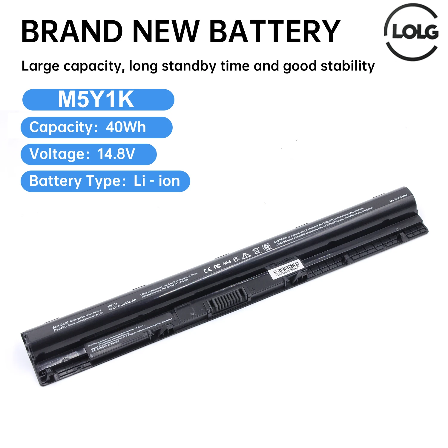 M5Y1K 40WH  14.8V Battery for Dell Inspiron 14 15 17 5000 3000 Series 5559 3451 3558 3567 5755 5756 5458 GXVJ3 453-BBBQ HD4J0