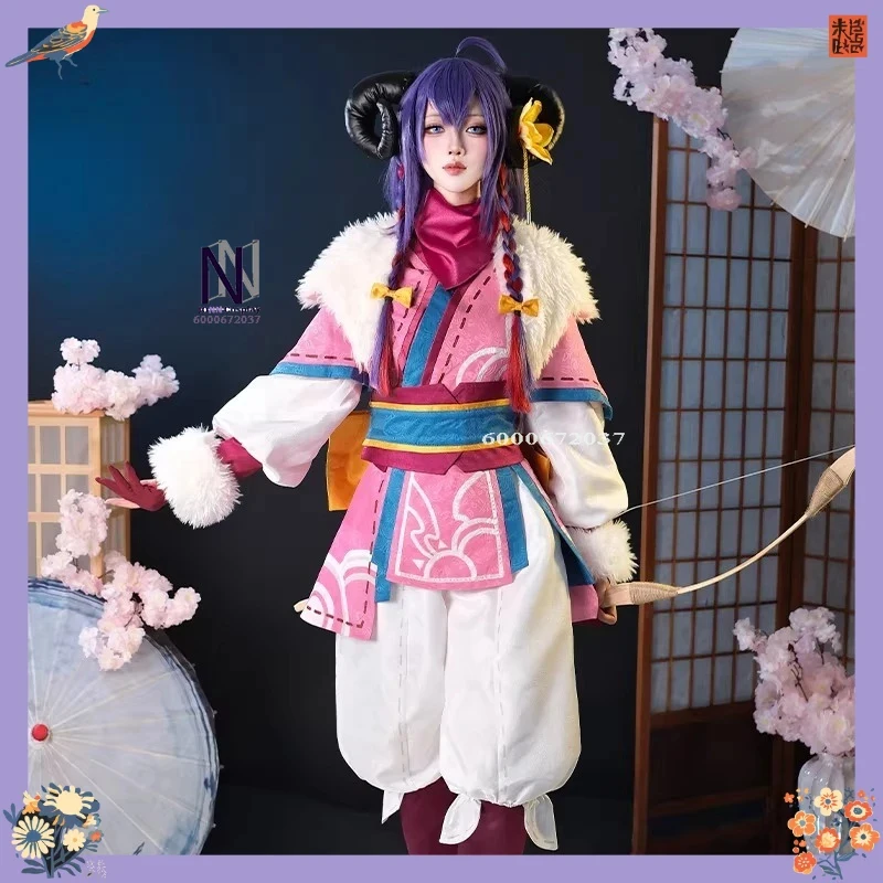 

ABC123Hot Game Character Cosplay Spirit Blossom Costume Anime Kindred Role Playing Uniform Dress Outfit Women Adult Comix,3;b'2.