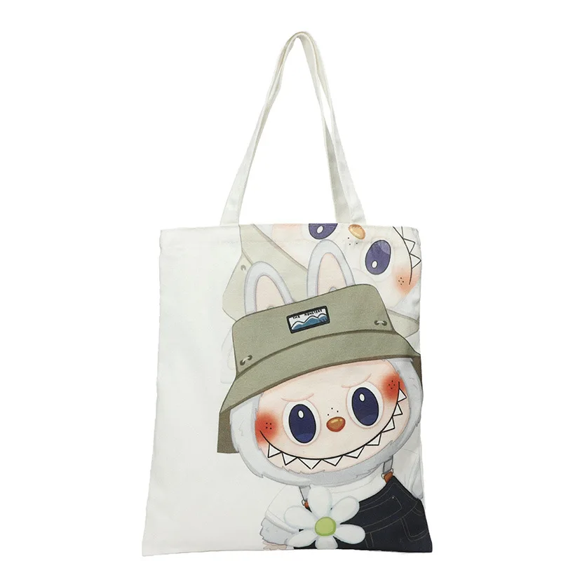 Labubu Sail Bag Female Labubu Surrounding Students Cute Tutoring Tote Bag Casual Shoulder Bag Shopping Bag Christmas Gift