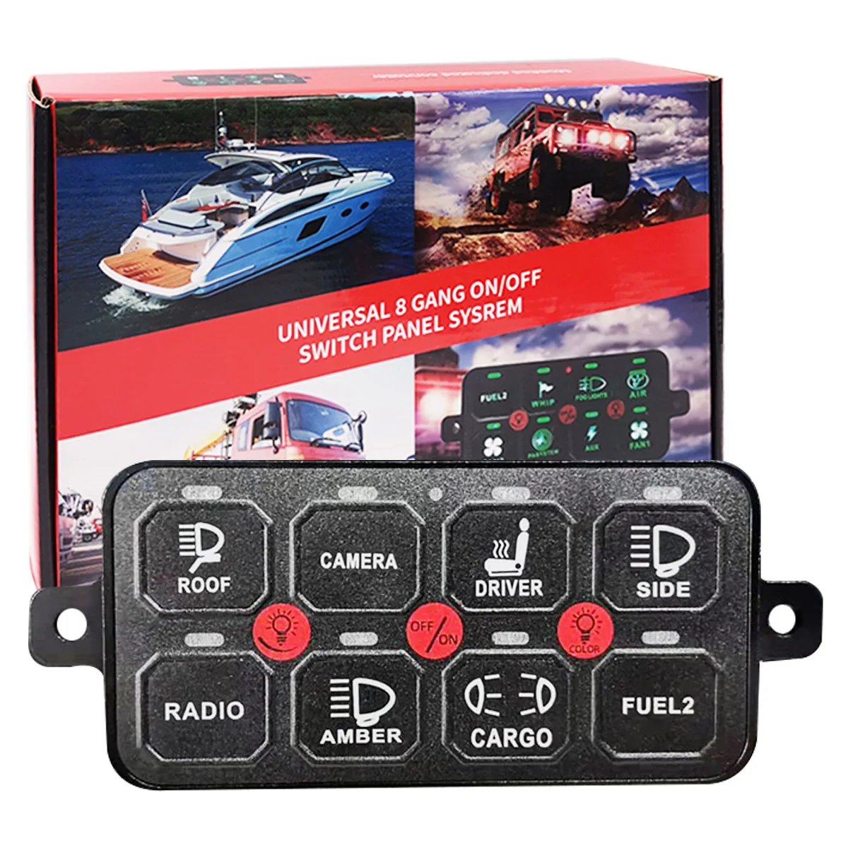 Modified 8-way combination switch panel control box is suitable for off-road vehicle tank boat bus 8-way electronic box