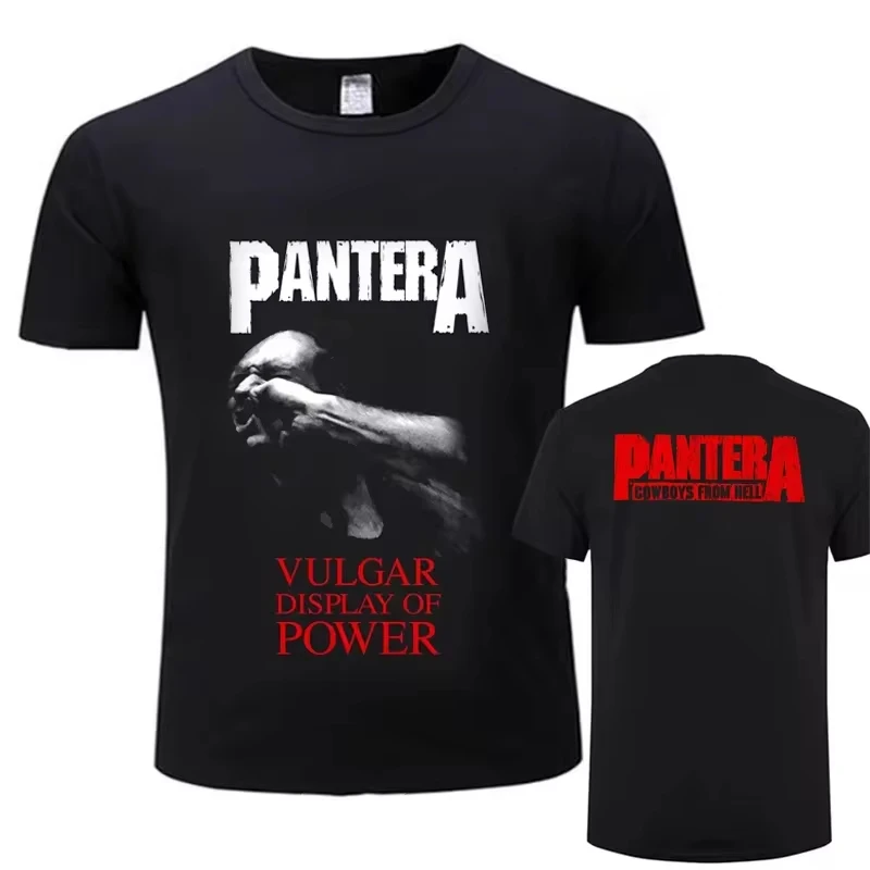 NG Pantera Vulgar Display of Power Black T Shirt Men Short Sleeves Cool Hip Hop Streetwear Tee high quality Oversized unisex top