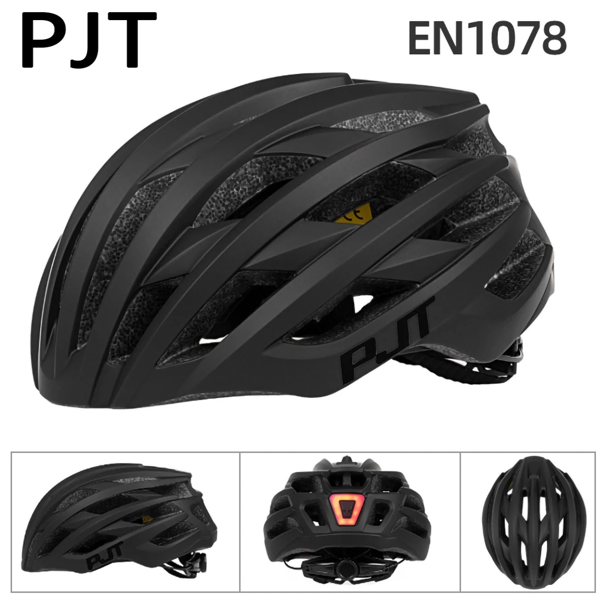 PJT Bicycle Helmet Men\'s Ultralight Taillight LED MTB Road Bike Helmet Cycling Motorcycle Electric Scooter Safty Cycling Helmet