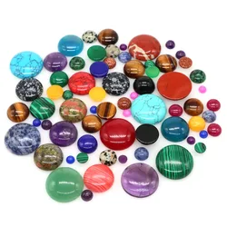 5pcs/Lot Natural Crystal Stones Cabochon Round Flat Back Gemstone Accessories 6 8 10 12 14 16 18 20mm for Making Diy Handicrafts