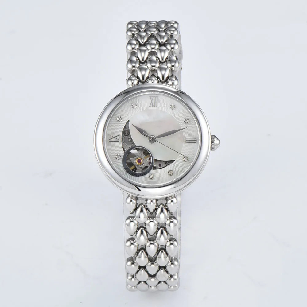 Relojes de pulsera para mujer de moda de 32,3 mm con esfera romana de diamante artificial Miyota 8215/82S0 movimiento automático puede personalizar el logotipo