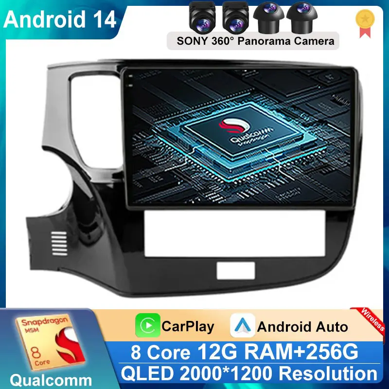 

Android 14 Carplay Car Radio For Mitsubishi Outlander 3 GF0W 2018-2021 2din Multimidia Video Player Navigation Head Unit Stereo