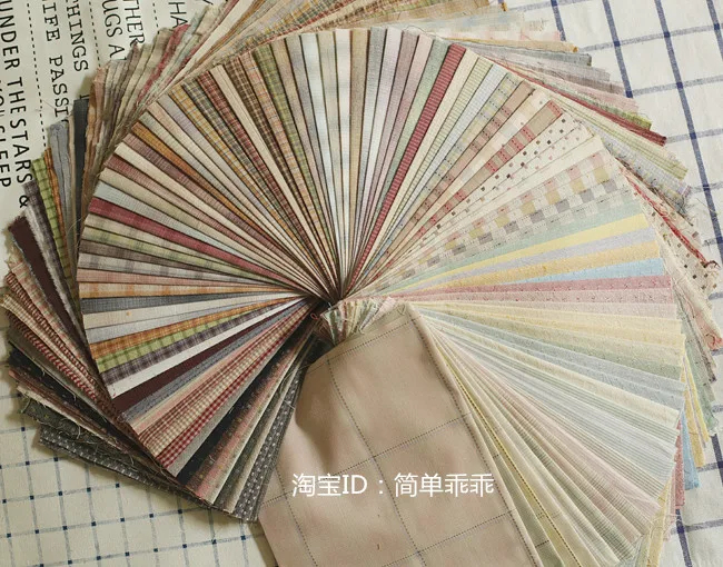 20x20 DIY Japan Little Cloth Group Yarn-dyed fabric,for Sewing Handmade Patchwork Quilting ,Grid Stripe Dot Random 10 Style/lot