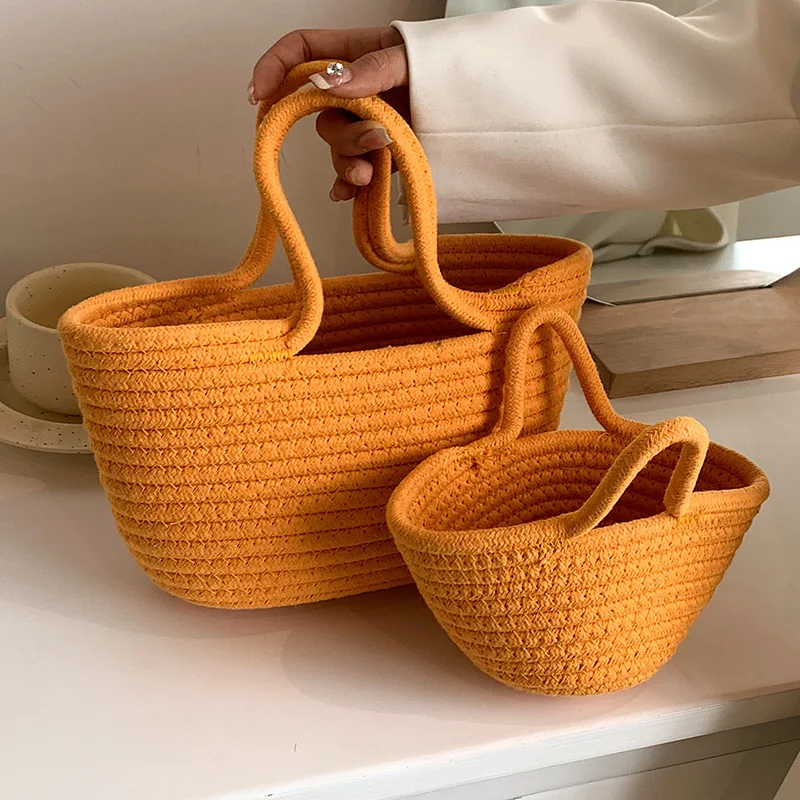 Fashion Lady Underarm Bag New Shoulder Bag Retro Tote Bag Large Capacity Woven Vegetable Basket Travel Vacation Beach bag