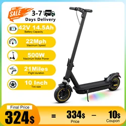 ESMAX Electric Scooter 500W Powerful Motor 21MPH Smart APP Adult Scooter 28Miles Shock Absorption Anti-skid Folding Kick Scooter