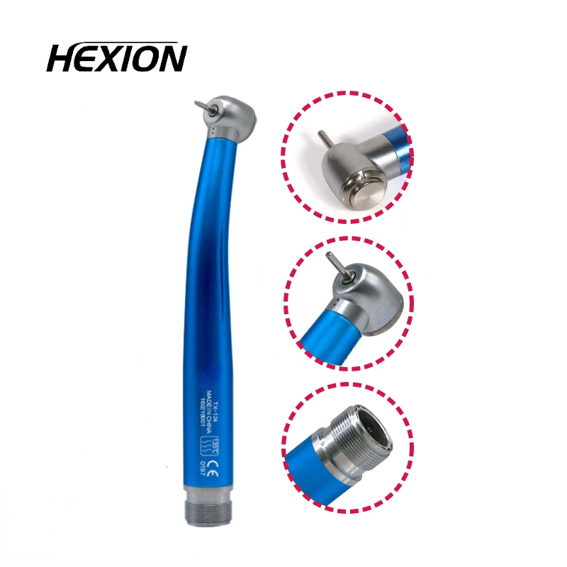 

HEXION Dental LED High Speed Handpiece E-Generator With Lights Push Button Head Colorful Handpiece 2 /4Holes Dental Tools