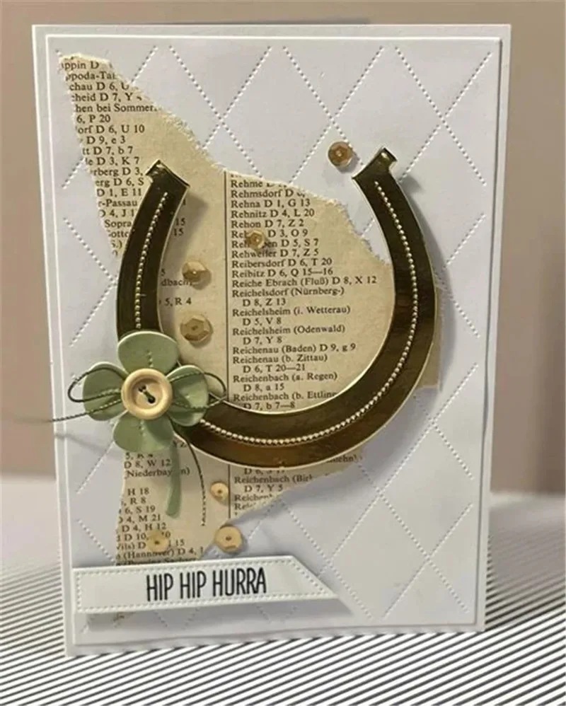 2022 July Horseshoe Metal Cutting Dies Scrapbooking Frame Background Cover Card Craft No Halloween Christmas Stamps view 3