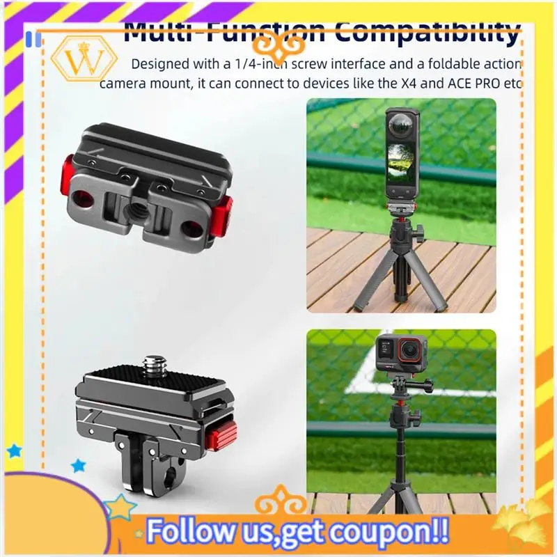 Latest-For Insta360 Ace Pro2 Metal Quick Release Dock X4 Magnetic Adapter Base Upper Cover Accessory