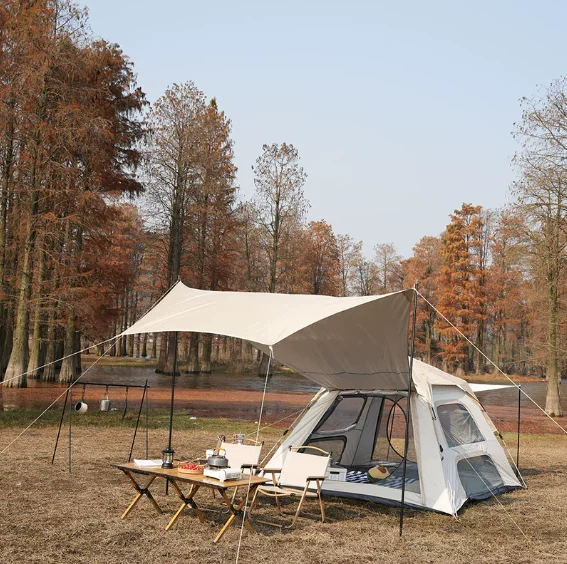 Wholesale Customizable 2-in-1 Portable Tents,fully Automatic Construction of Rainproof,waterproof,and UV Resistant Camping Tent