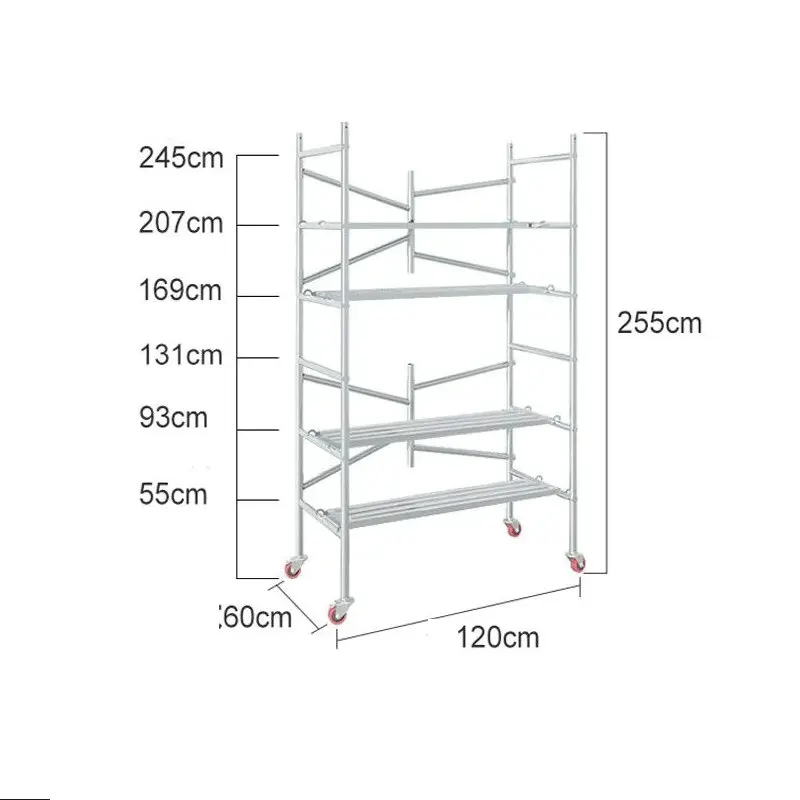 Picture 7: 2.55M Thick carbon steel material scaffold folding lifting platform frame portable mobile with wheels decoration activity frame
