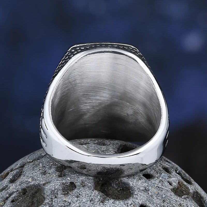 Onlysda Retro Wholesale Retro Jewelry Stone Rings For Men Titanium Steel Inlaid Three Colors Onyx Gemstone Ring Men Gift OSR770