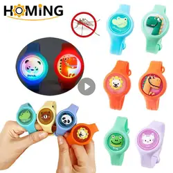 Leuke Muggenwerende Armband Cartoon Baby Kids Siliconen Plant Etherische Olie Kinderen Polsbandje Horloge Anti Insect Armbanden