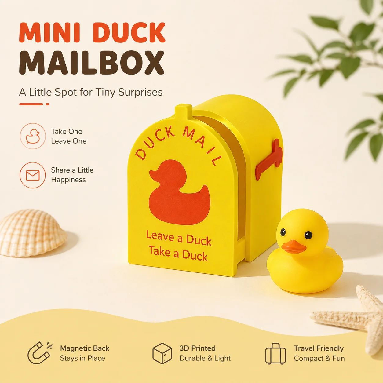 1 Pcs Magnetic 3D Printed Mini Mailbox, Wall Mounted Storage Box, For Cruise Door Refrigerator,