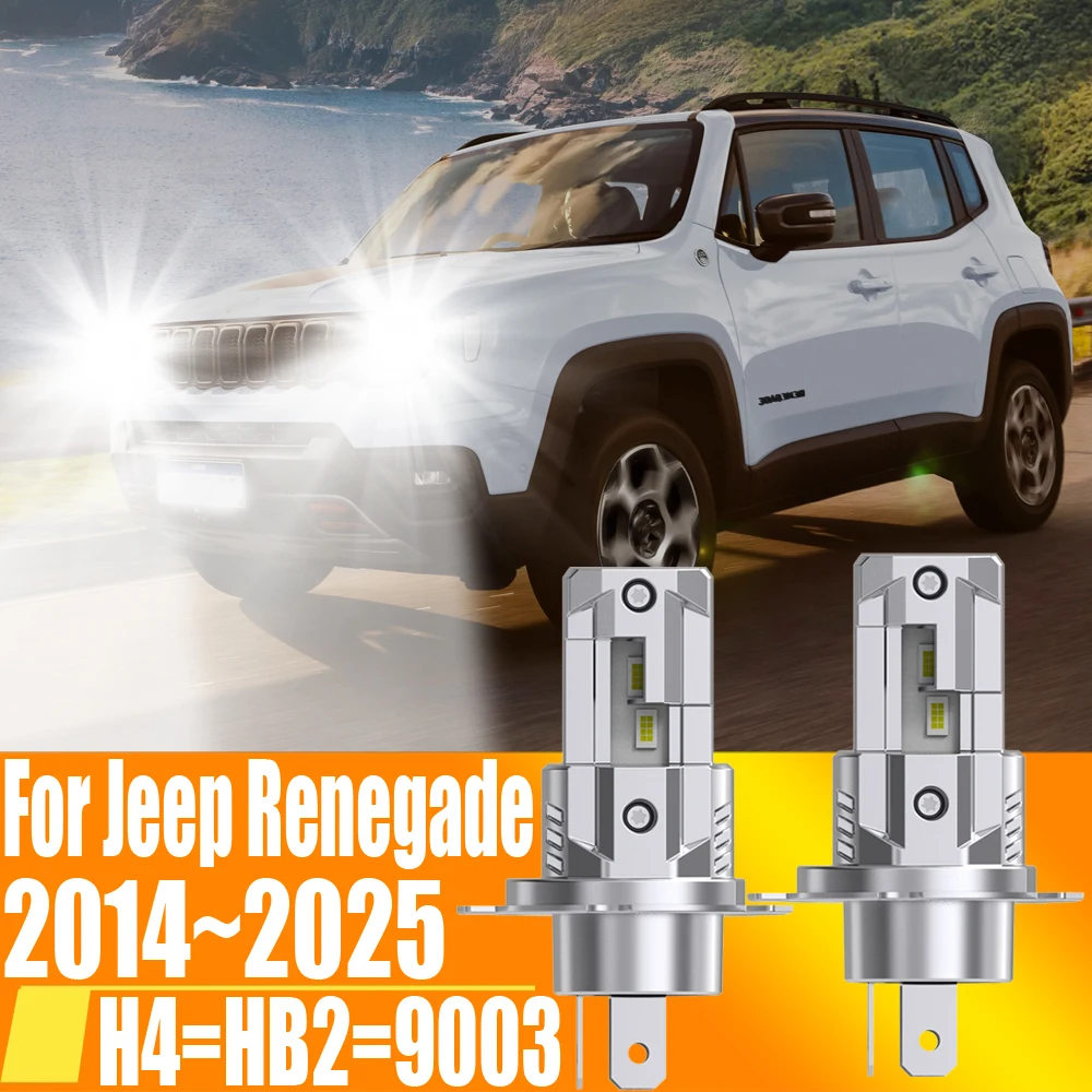

2x H4 HB2 9003 Led Headlight Canbus No Error Car Bulb High Power White Fog Light Diode Lamp 12v 55w For Jeep Renegade 2014~2025