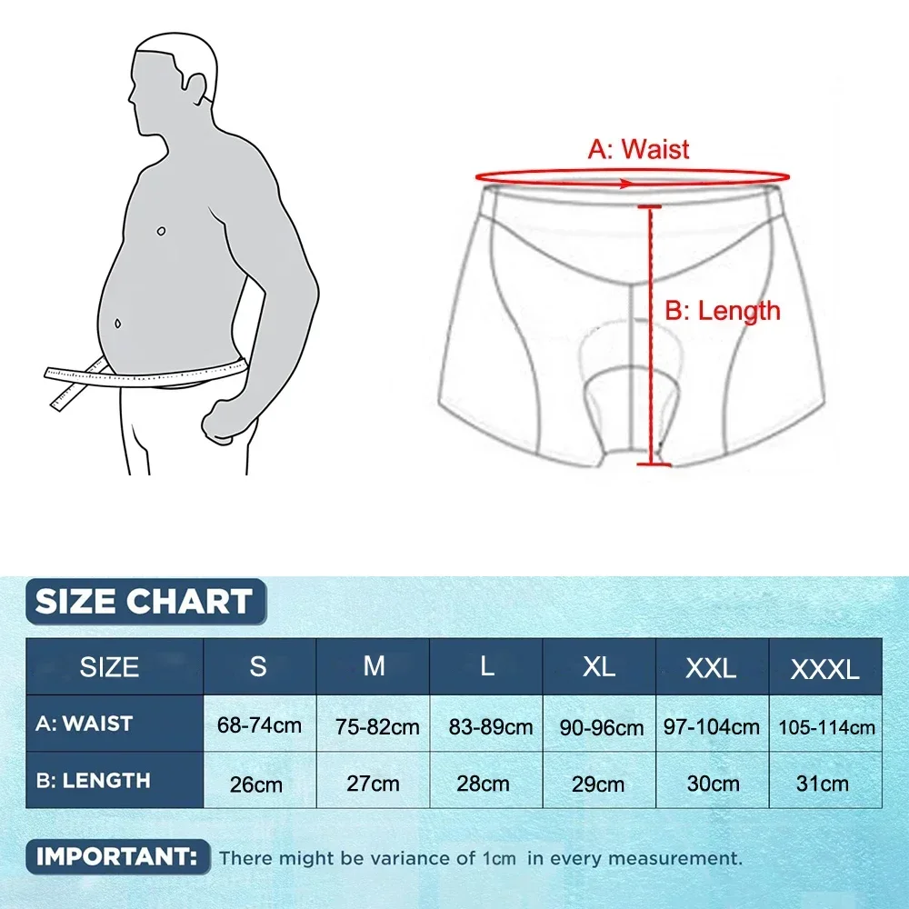 MTATMT 1Pcs Cycling Underwear for Men, 4D Gel Padded Bike Bicycle Shorts Cycle Biking Riding Undershorts MTB Mountain Brief