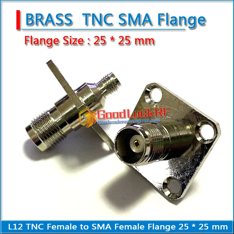 

L12 TNC Female to SMA Female with 4 hole Flange Panel Mount 25 * 25 mm Brass Coaxial RF Connector Adapters