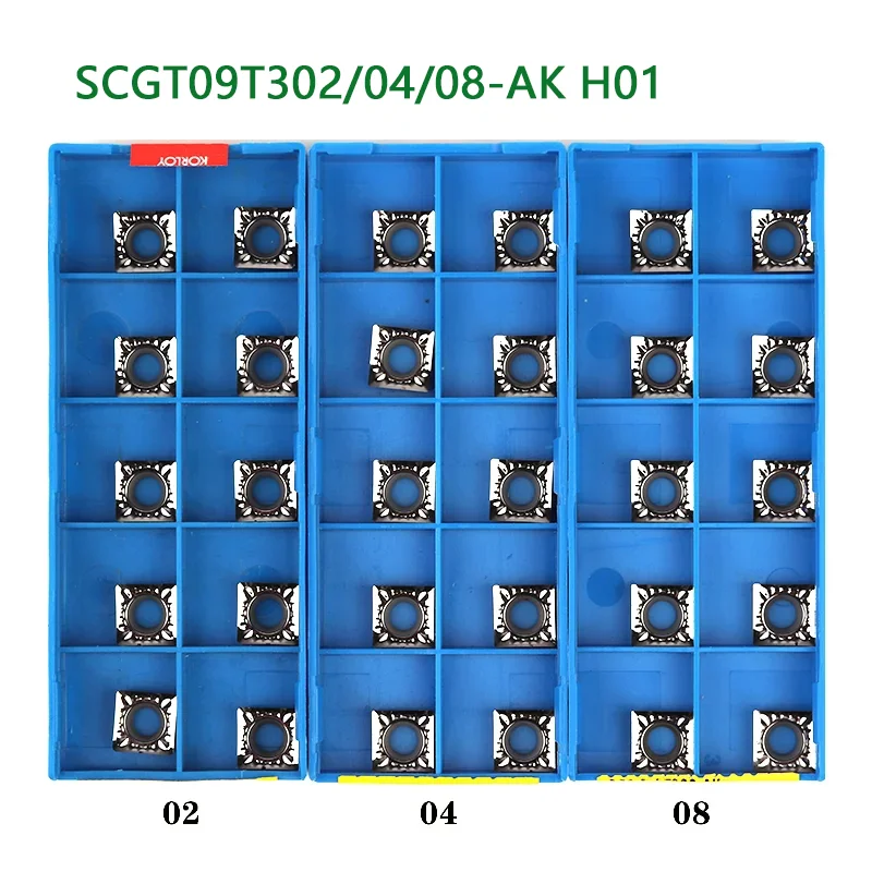 SCGT09T302 SCGT09T304 SCGT09T308 AK H01 카바이드 인서트 CNC 선반 선삭 공구, 알루미늄 구리 목재용 SCGT 블레이드 절단 공구