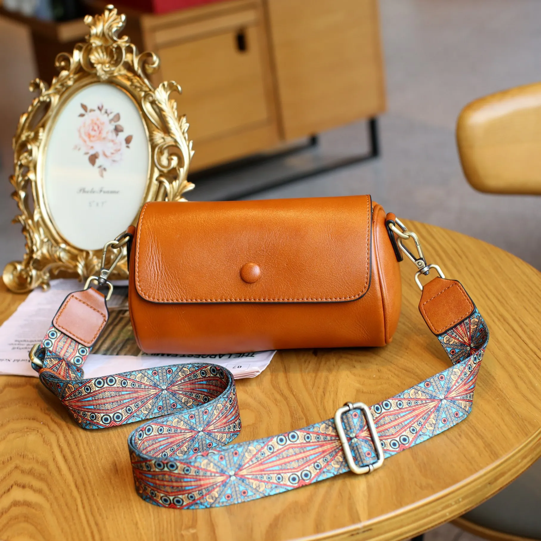 Top Layer Genuine Leather Women's Crossbody Shoulder Bag Vintage Womens Small Messenger Satchel Side Cross Bags for Girls Ladies