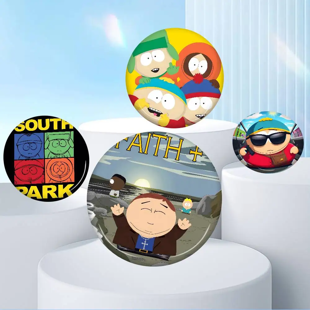 Classic Animation S-South P-Park 58mm Cute Series Pins Funny Badge Interesting Cartoon Animals Brooches Backpack Clothes Gift