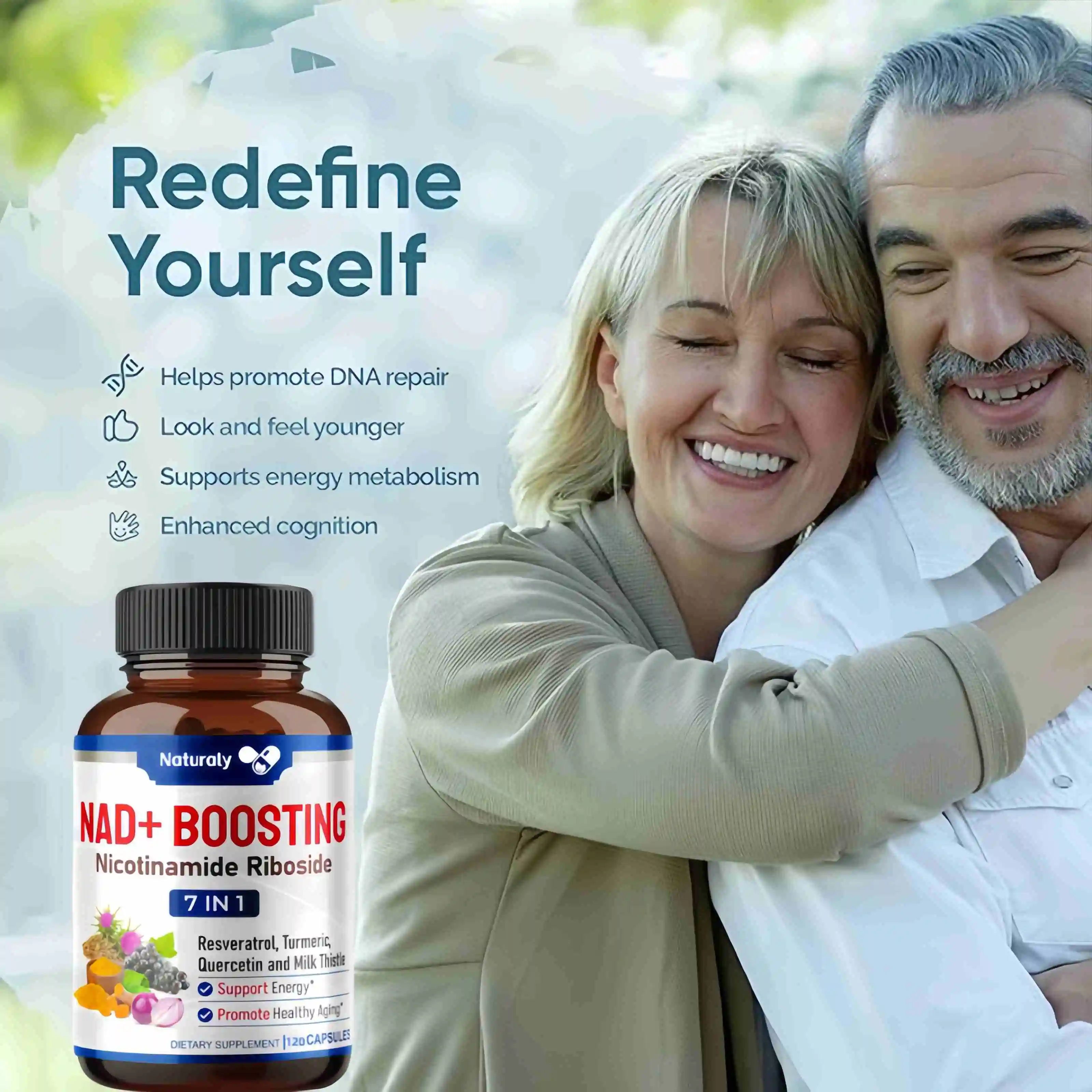 NAD+ Supplements Nicotinamide Riboside Alternative for Men&Women Anti Aging Natural NAD+Booster for Longevity & Cellular Health