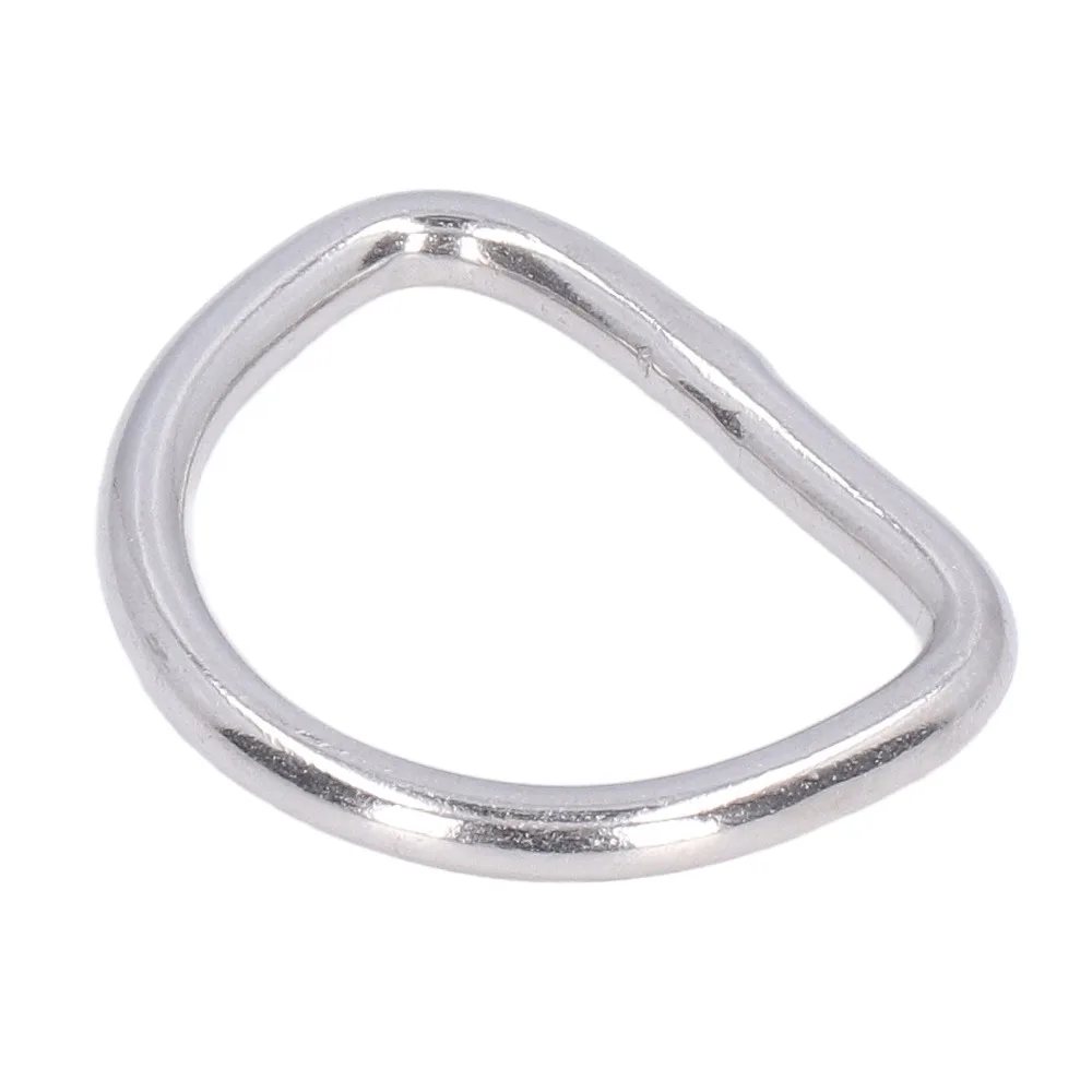 10 Pcs 304 Stainless Steel D Ring Smooth Welding Solid Metal Welded D Ring Heavy Duty Solid Metal Rings