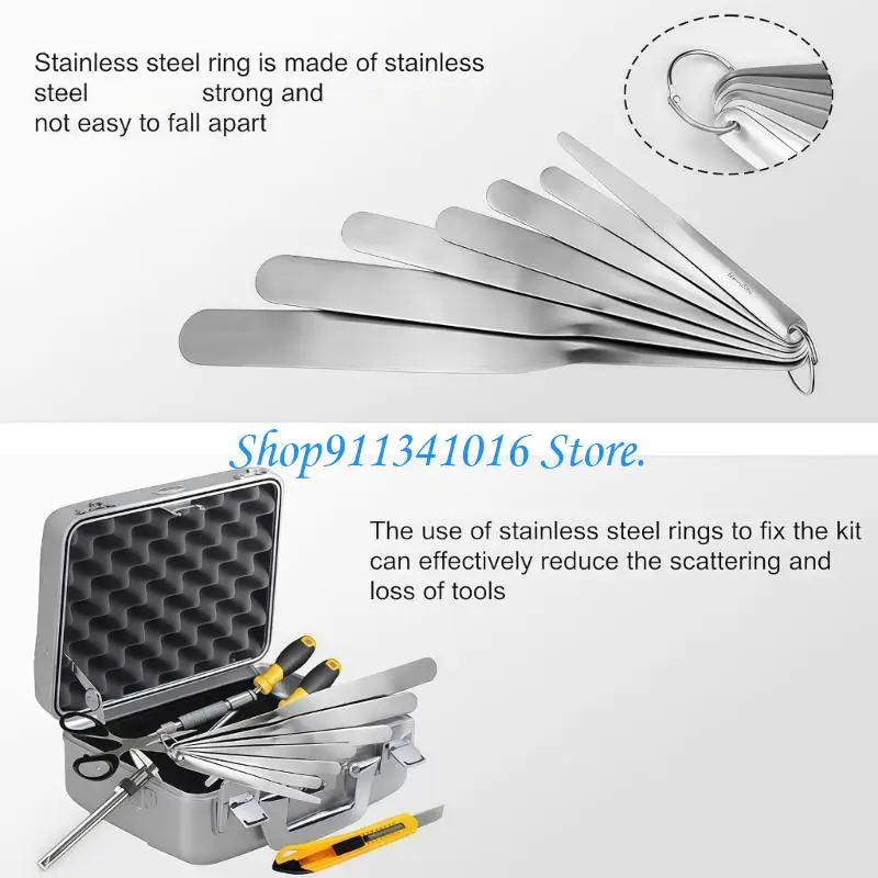 Graduated Sealant Shaping Spatula Set, Seven Smooth Metal Spatulas on a Holder for Narrow and Broad Joints Around Common Home
