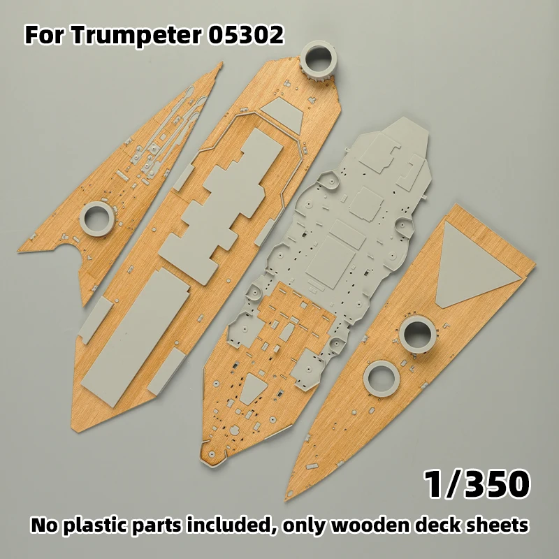 Modell-Upgrade-Teile: Lasergeschnittene Holzdeckplatte mit selbstklebender Ankerkette für TRUMPETER 03710 05302 HMS Hood 1/200 1/350 – Detail 2