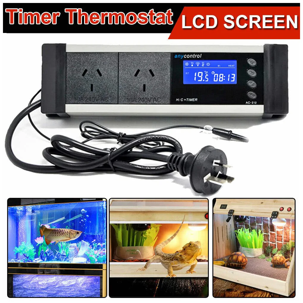 Control Your Reptiles Habitat With Precision And Accuracy Can Be Attached To The Glass/put On The Table Thermostat Timer