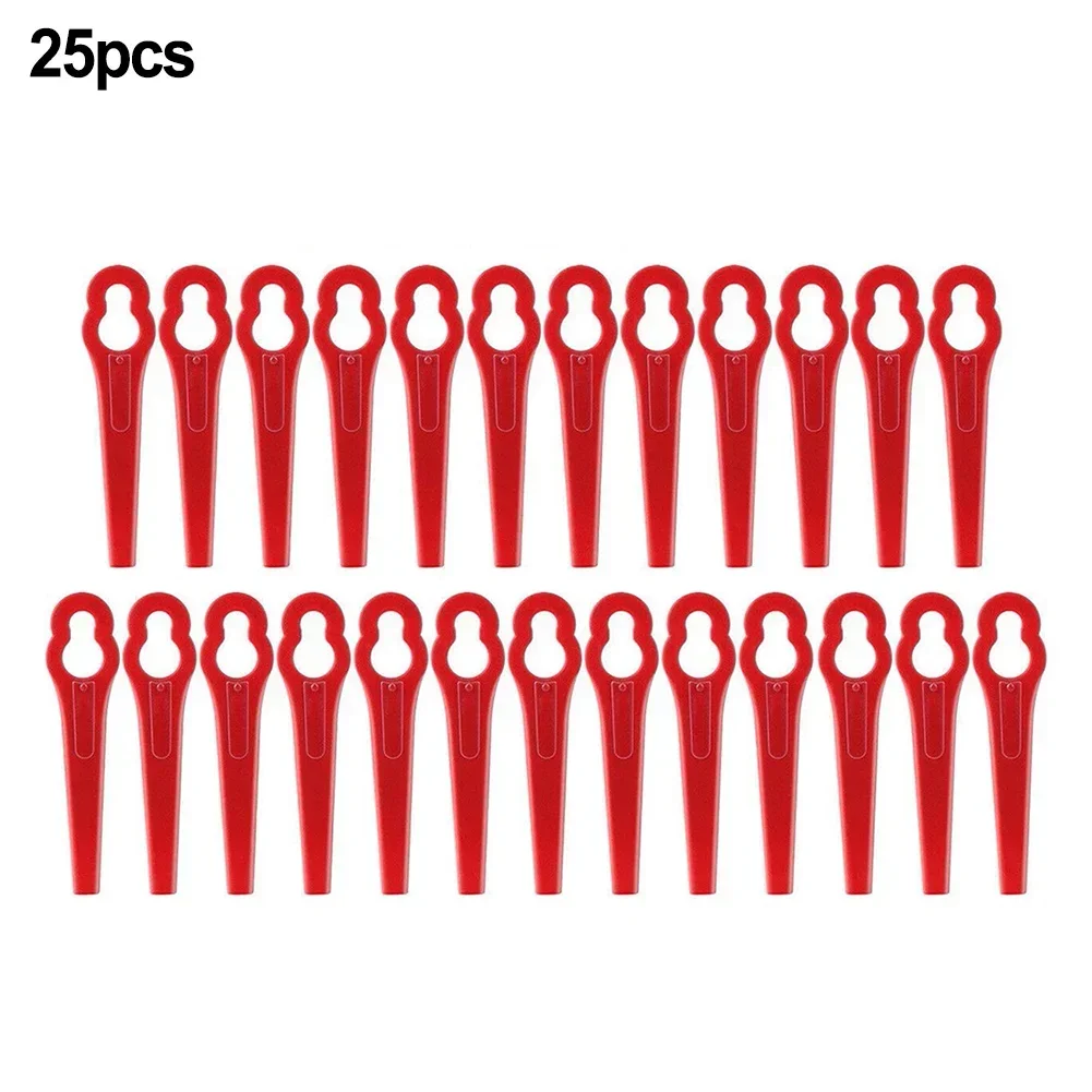 25PCS พลาสติกเครื่องตัดใบมีดเปลี่ยนสําหรับ Trimmer Garden เครื่องตัดหญ้า Strimmer ใบมีดสําหรับ Deko DKGT06 เครื่องตัดหญ้าอุปกรณ์เสริม